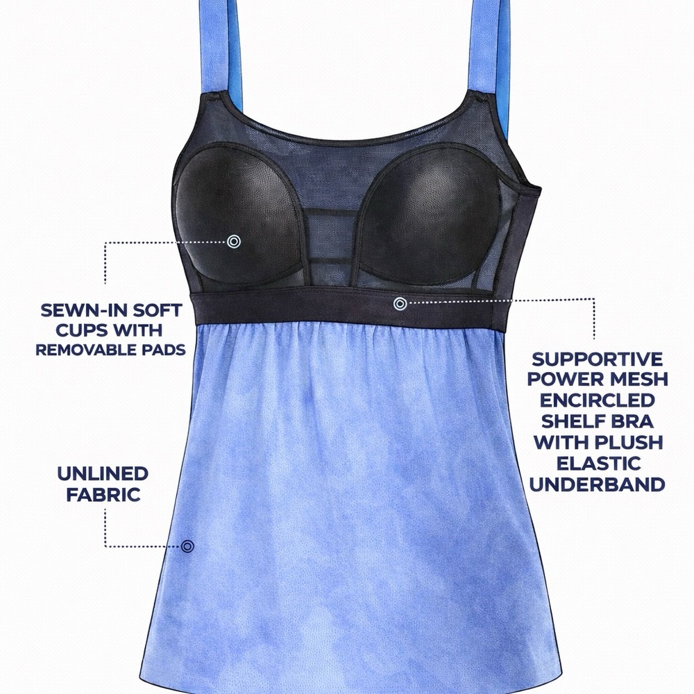 NEW 2 piece Tankini Swim Set, multicolor ruffle #SW-T2-0040 - Picture 9 of 10